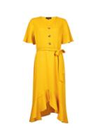 Dorothy Perkins *yellow Ruffle Midi Dress