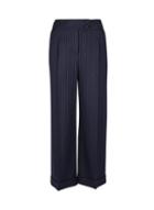 Dorothy Perkins Navy Pinstriped Wide Leg Formal Trousers