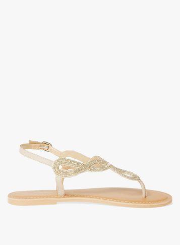 Dorothy Perkins Leather Nude 'fallon' Sandals