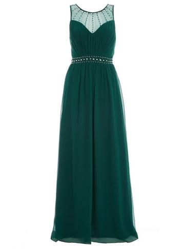 *quiz Green Chiffon High Neck Dress