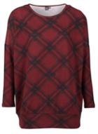 Dorothy Perkins *izabel London Burgundy Diamond Check Print Jumper