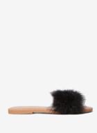 Dorothy Perkins Black 'fluffy' Mule Sandals