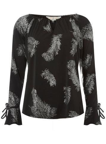 Dorothy Perkins *billie & Blossom Tall Black Feather Design Blouse