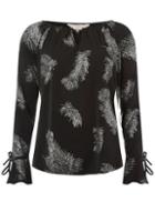 Dorothy Perkins *billie & Blossom Tall Black Feather Design Blouse