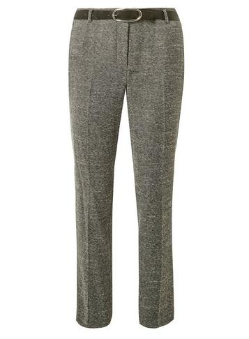 Dorothy Perkins Grey Belted Textured Trousers