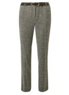Dorothy Perkins Grey Belted Textured Trousers