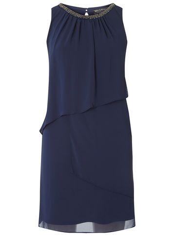 Dorothy Perkins *billie & Blossom Navy Trapeze Tiered Dress