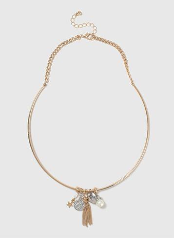 Dorothy Perkins Bar And Cluster Necklace