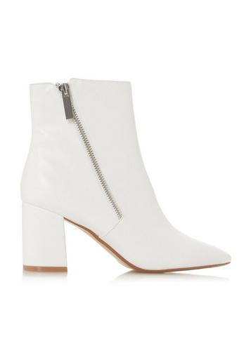 Dorothy Perkins *head Over Heels By Dune White 'olla' Ankle Boots