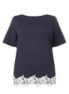 Dorothy Perkins *dp Curve Navy Lace Hem T-shirt