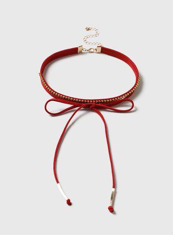 Dorothy Perkins Burgundy Wrap Choker Necklace