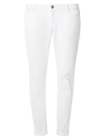 Dorothy Perkins White Ripped 'harper' Skinny Jeans