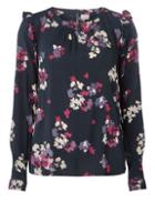 Dorothy Perkins *vila Navy Floral Print Blouse