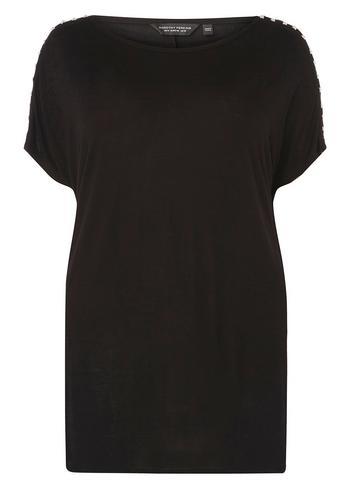 Dorothy Perkins *dp Curve Black Pearl Sleeve T-shirt