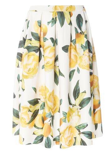 Dorothy Perkins Lemon Print Full Skirt