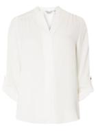 Dorothy Perkins Petite White Roll Sleeve Shirt