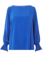 Dorothy Perkins Cobalt Embellished Trim Split Sleeve Top