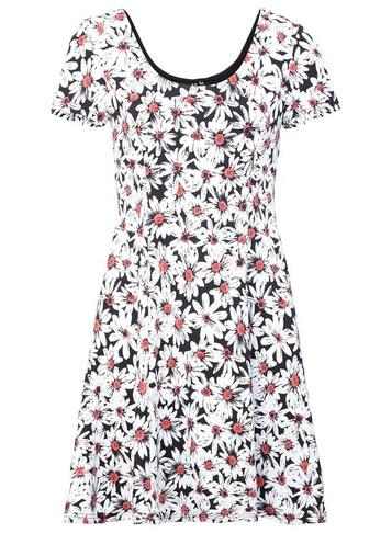 *izabel London White Daisy Print Tea Dress