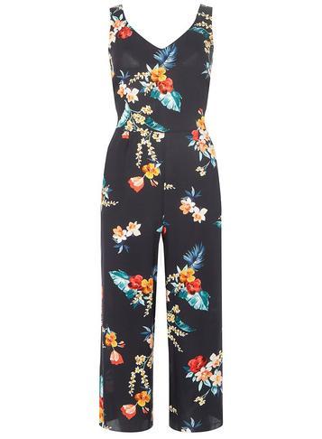 Dorothy Perkins Navy Tropical Culotte Jumpsuit