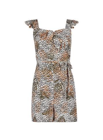 Dorothy Perkins Petite Cream Tropical Print Playsuit