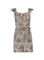 Dorothy Perkins Petite Cream Tropical Print Playsuit