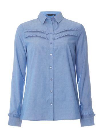 Dorothy Perkins *tall Chambray Frill Shirt
