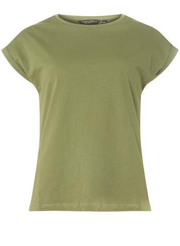 Dorothy Perkins Khaki Roll Sleeve T-shirt