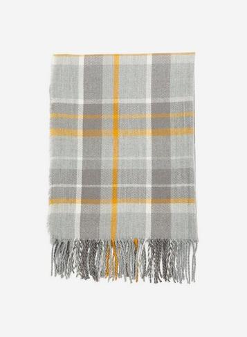 Dorothy Perkins Grey And Mustard Check Print Scarf