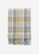 Dorothy Perkins Grey And Mustard Check Print Scarf