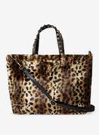 Dorothy Perkins Leopard Print Faux Fur Shopper Bag