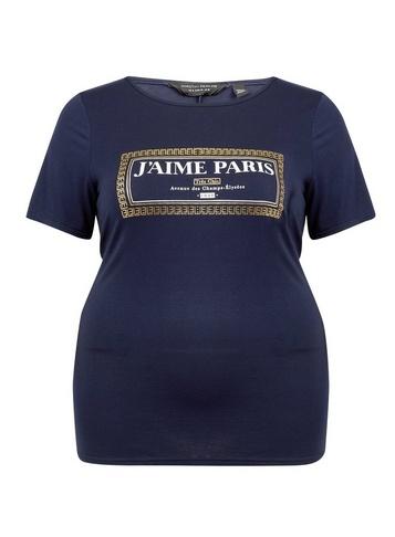 Dorothy Perkins *dp Curve Navy Jaime Motif Tee