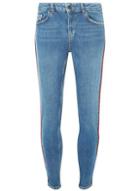 Dorothy Perkins Blue And Red Side Striped Jeans