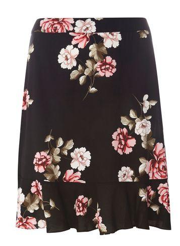 Dorothy Perkins Black Floral Print Pephem Mini Skirt