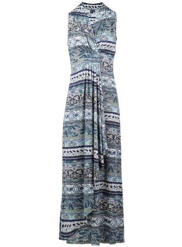 Dorothy Perkins *izabel London Teal Geometric Print Maxi Dress
