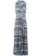 Dorothy Perkins *izabel London Teal Geometric Print Maxi Dress