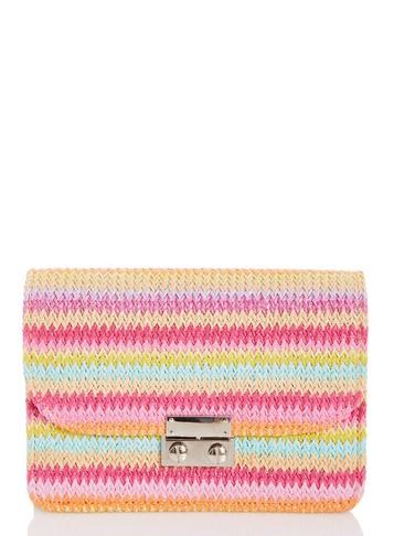 *quiz Multicolour Stripe Clutch Bag