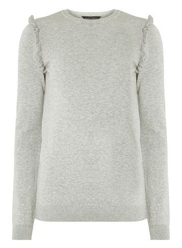 Dorothy Perkins Grey Frill Shoulder Jumper