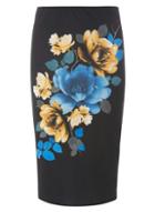 Dorothy Perkins Black Digital Floral Print Pencil Skirt