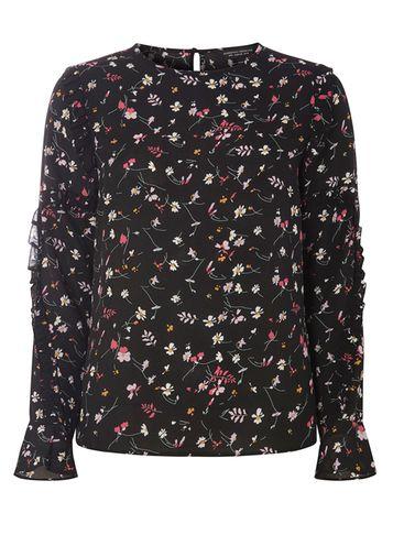 Dorothy Perkins Black Ditsy Floral Blouse