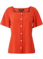 Dorothy Perkins Rust Button Square Neck Shirt