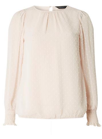 Dorothy Perkins Blush Dobby Gathered Hem Top