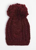 Dorothy Perkins Wine Red Cable Beanie Hat