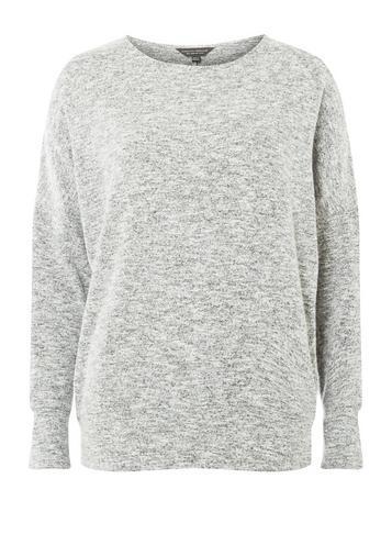 Dorothy Perkins Grey Brushed Batwing Long Sleeve Top