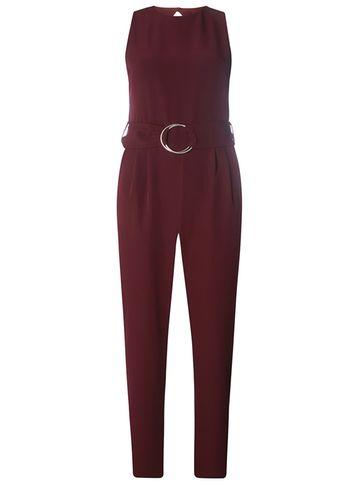 Dorothy Perkins Burgundy Crepe D-ring Jumpsuit