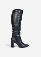 Dorothy Perkins Black Khloe Pull On Ruched Boots