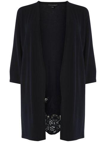 Dorothy Perkins Dp Curve Black Lace Broderie Cardigan