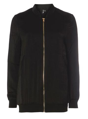 Dorothy Perkins *izabel London Black Sateen Bomber Jacket