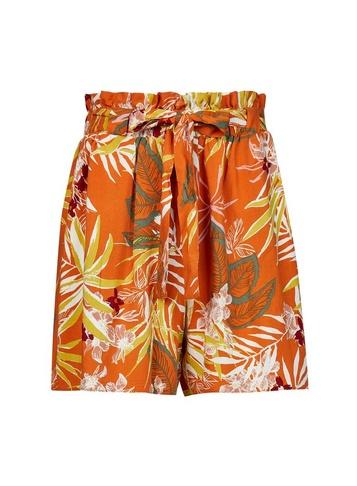 Dorothy Perkins Orange Tropical Print Tie Waist Shorts
