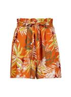 Dorothy Perkins Orange Tropical Print Tie Waist Shorts