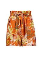 Dorothy Perkins Orange Tropical Print Tie Waist Shorts